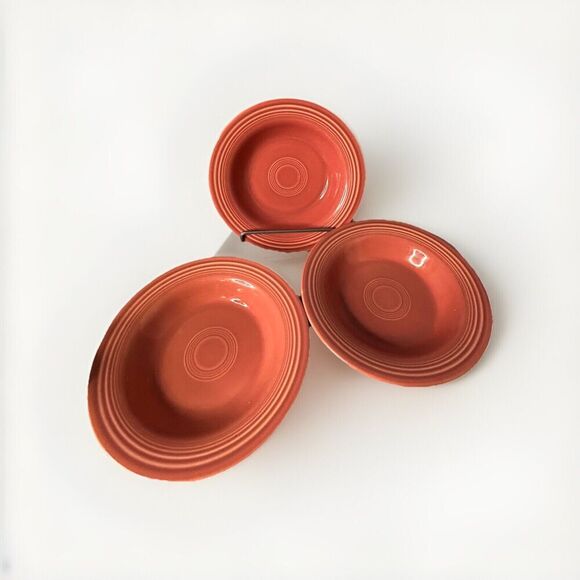 Fiesta Other - (3) Fiestaware 8 1/4” Rose Soup Bowls Cereal Salad Pink Fiesta Bowls Vintage